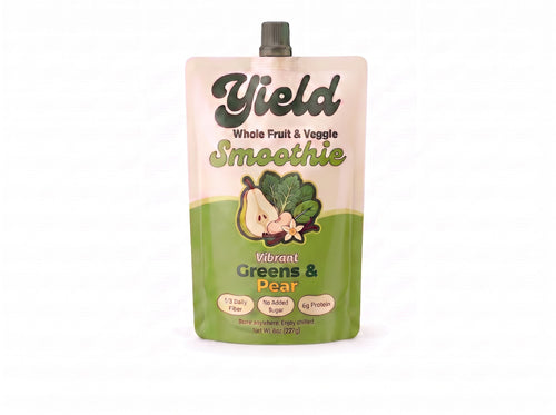 Yield Vibrant Greens & Pear organic fruit & veggie smoothie pouch