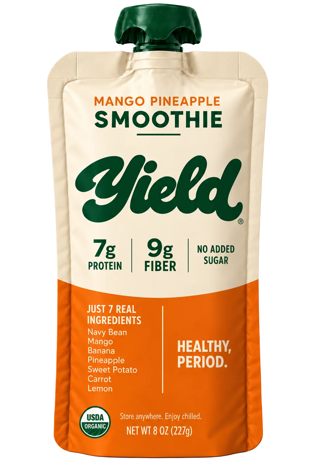 Yield Mango Pineapple organic fruit & veggie smoothie pouch